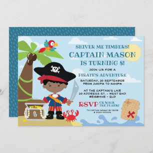 Invitations d'anniversaire de la fête du pirate