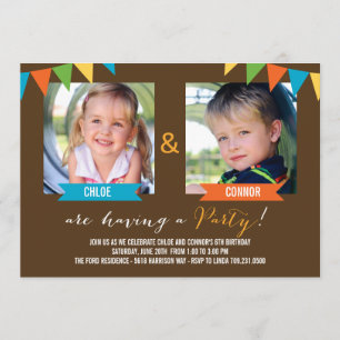 Invitations d'anniversaire de la fête Ensemble - B