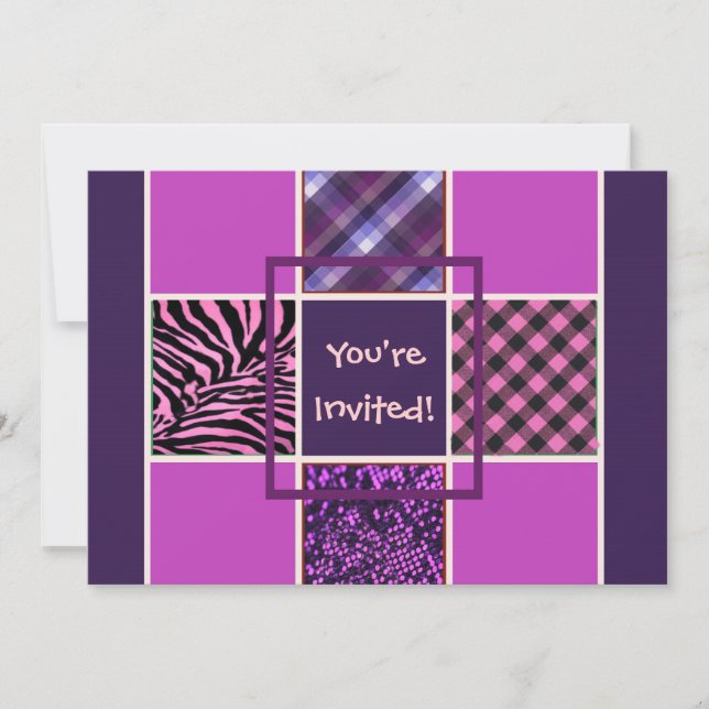 Invitations d'anniversaire de la fille violette (Devant)