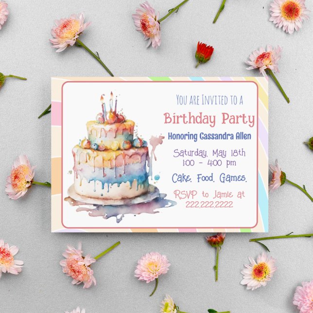 Invitations d'anniversaire de la fille Whimsical (Créateur téléchargé)