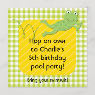 Invitations d'anniversaire de la grenouille Custom