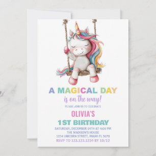 Invitations d'anniversaire de la licorne