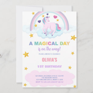 Invitations d'anniversaire de la licorne