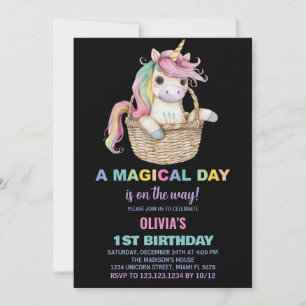 Invitations d'anniversaire de la licorne