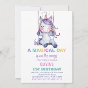 Invitations d'anniversaire de la licorne