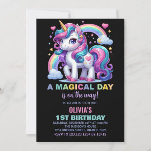 Invitations d'anniversaire de la licorne