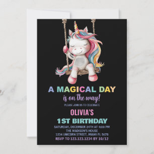 Invitations d'anniversaire de la licorne
