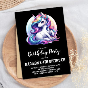 Invitations d'anniversaire de la licorne