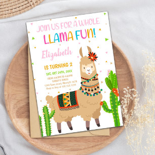 Invitations d'anniversaire de la Llama Brown