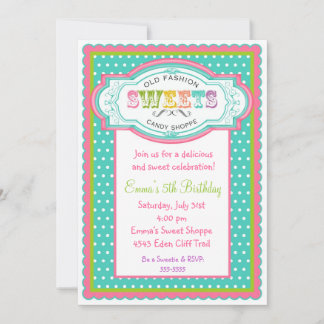 Invitations d'anniversaire de la Parlère de bonbon