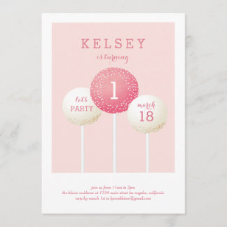 Invitations d'anniversaire de la Pop de gâteaux