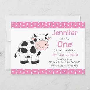 Invitations d'anniversaire de la vache