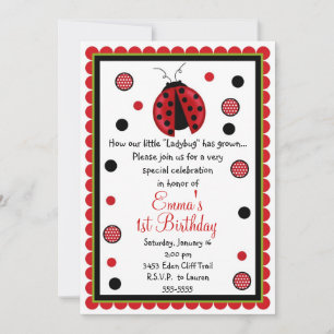 Invitations d'anniversaire de Ladybug