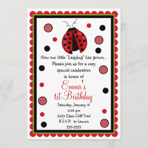 Invitations d'anniversaire de Ladybug