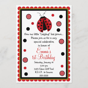 Invitations Faire Part Cartes D Anniversaire Coccinelle Zazzle Fr