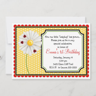 Invitations d'anniversaire de Ladybug et Daisy
