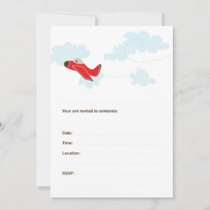 INVITATIONS D'ANNIVERSAIRE DE L'AVION - ROUGE
