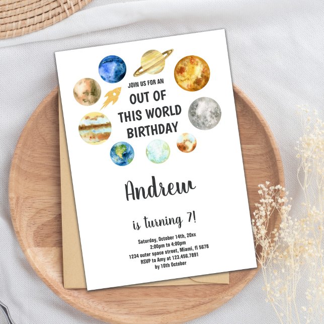 Invitations d'anniversaire de l'espace extra-atmos (Outer Space Birthday Invitations)