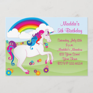 Invitations d'anniversaire de licorne