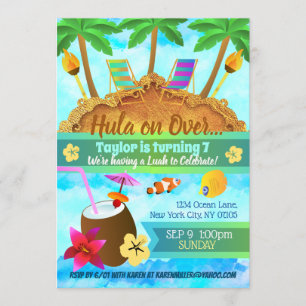 Invitations d'anniversaire de l'île de Plage