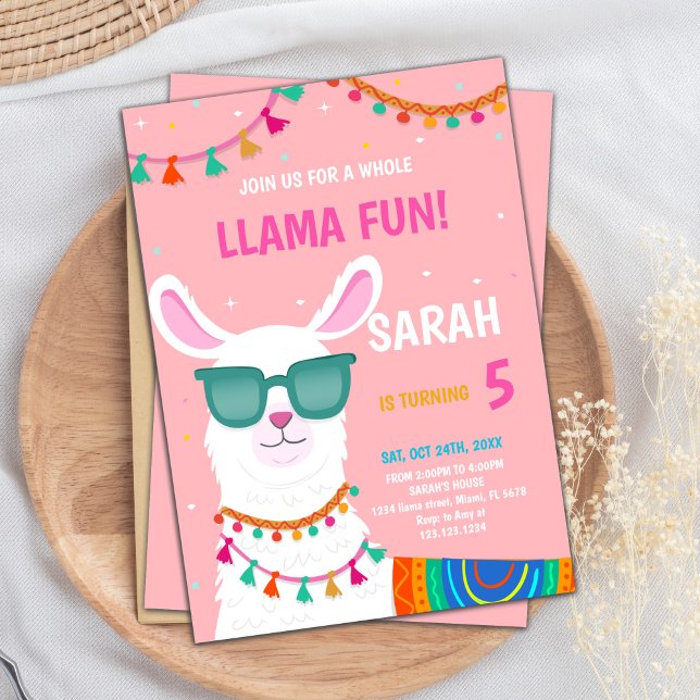 Invitations d'anniversaire de Llama (Llama Birthday Invitations)