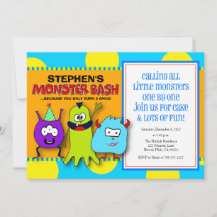 Invitations d'anniversaire de Monster Bash