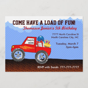 Invitations d'anniversaire de Monster Truck