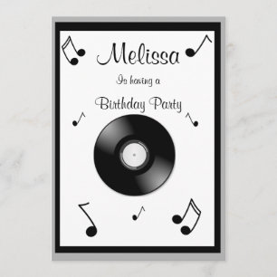 Invitations d'anniversaire de notes musicales
