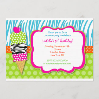 Invitations d'anniversaire de partie de crème
