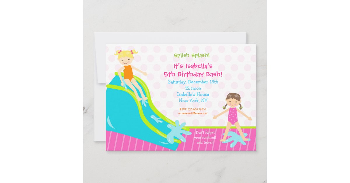 Invitations D Anniversaire De Partie De L Eau De Zazzle Fr