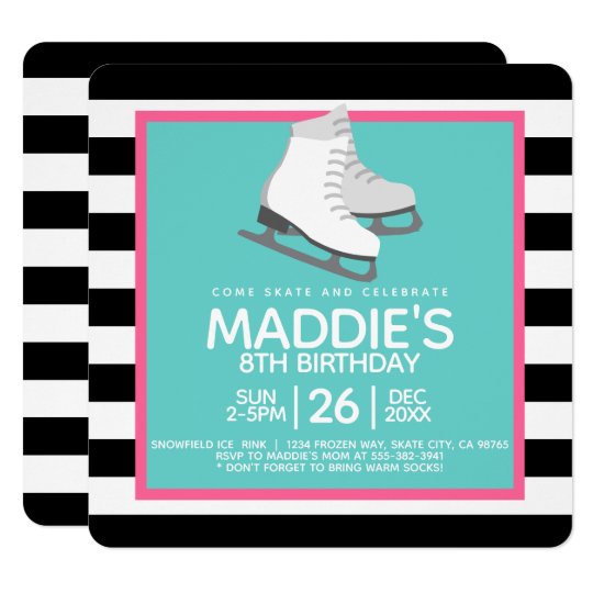 Invitations D Anniversaire De Partie De Patinage Zazzle Fr