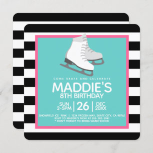 Invitations d'anniversaire de partie de patinage