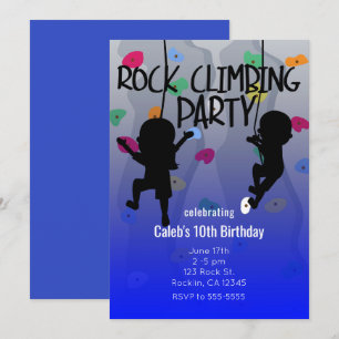 Invitations d'anniversaire de partie d'escalade de