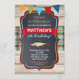 Invitations d'anniversaire de pêche