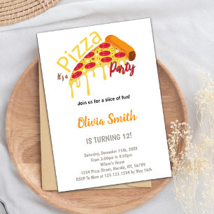 Invitations d'anniversaire de Pizza Slice