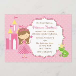 Invitations d'anniversaire de princesse (Château P