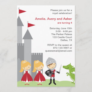 Invitations d'anniversaire de princesse et de chev