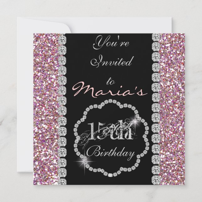 Invitations d'anniversaire de QUINCEANERA 15ème (Devant)
