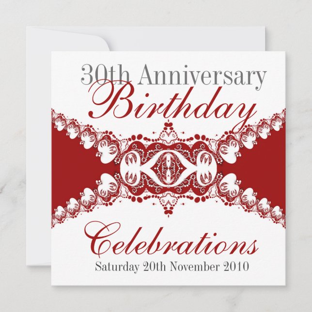 Invitations d'anniversaire de Red Royal Diva (Devant)