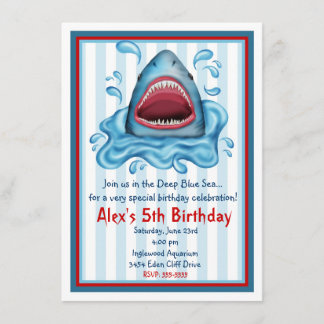 Invitations d'anniversaire de requins