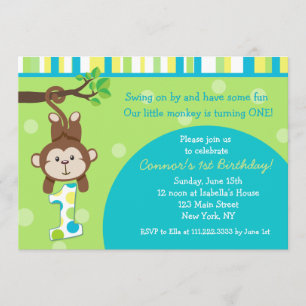 Invitations d'anniversaire de singe