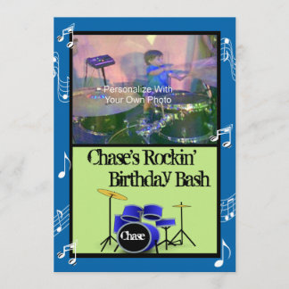Invitations d'anniversaire de thème de musique de