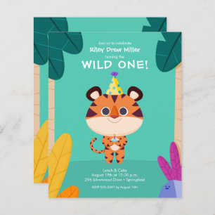 Invitations d'anniversaire de Tiger Budget