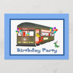 Invitations d'anniversaire de tramway de la