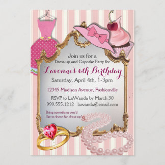Invitations d'anniversaire des filles de la Cupcak