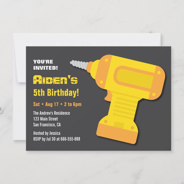 Invitations d'anniversaire des joueurs d'outils de (Devant)