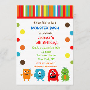 Invitations d'anniversaire des monstres