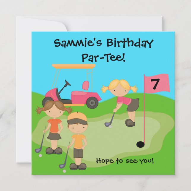 Invitations d'Anniversaire Des Parcours De Golf Su (Devant)