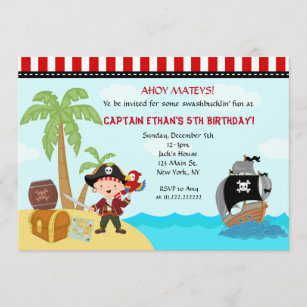 Invitations Faire Part Cartes Anniversaire Bateau Pirate Zazzle Fr