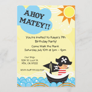 Invitations d'anniversaire des pirates